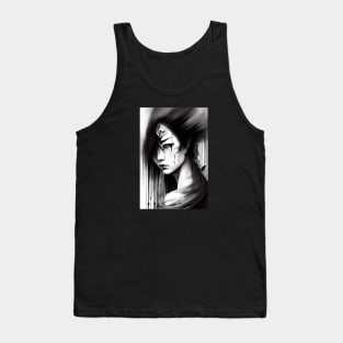 Gothic Girl Ink Art Tank Top